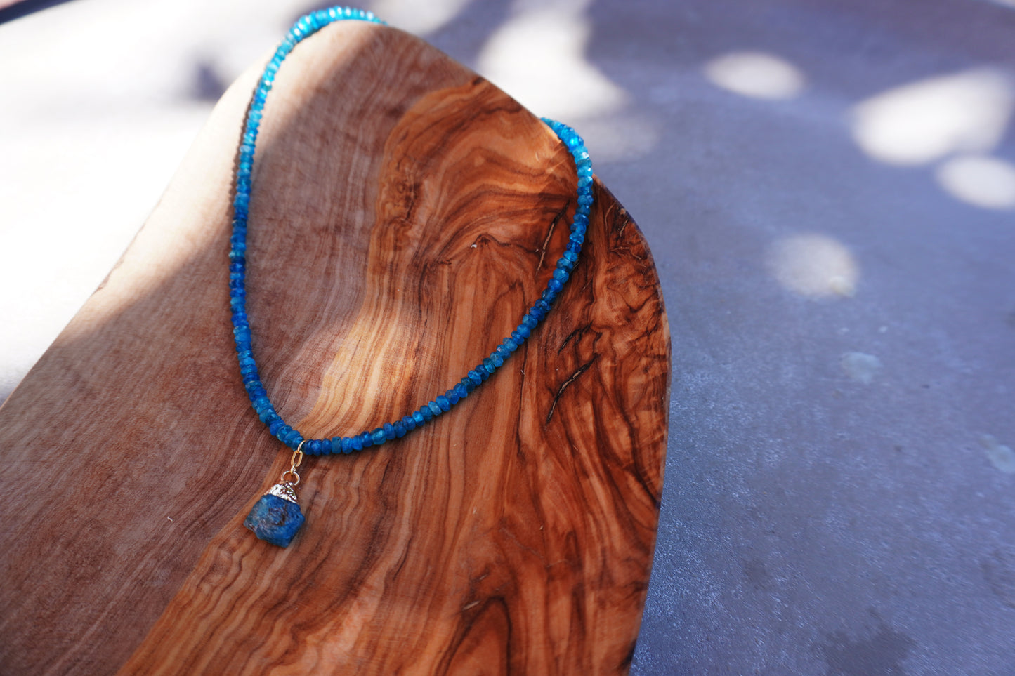 Apatit Halskette facettiert