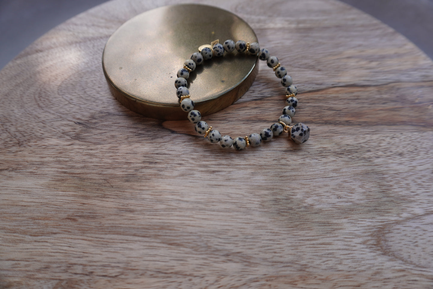 Dalmatiner Jaspis Armband Gold