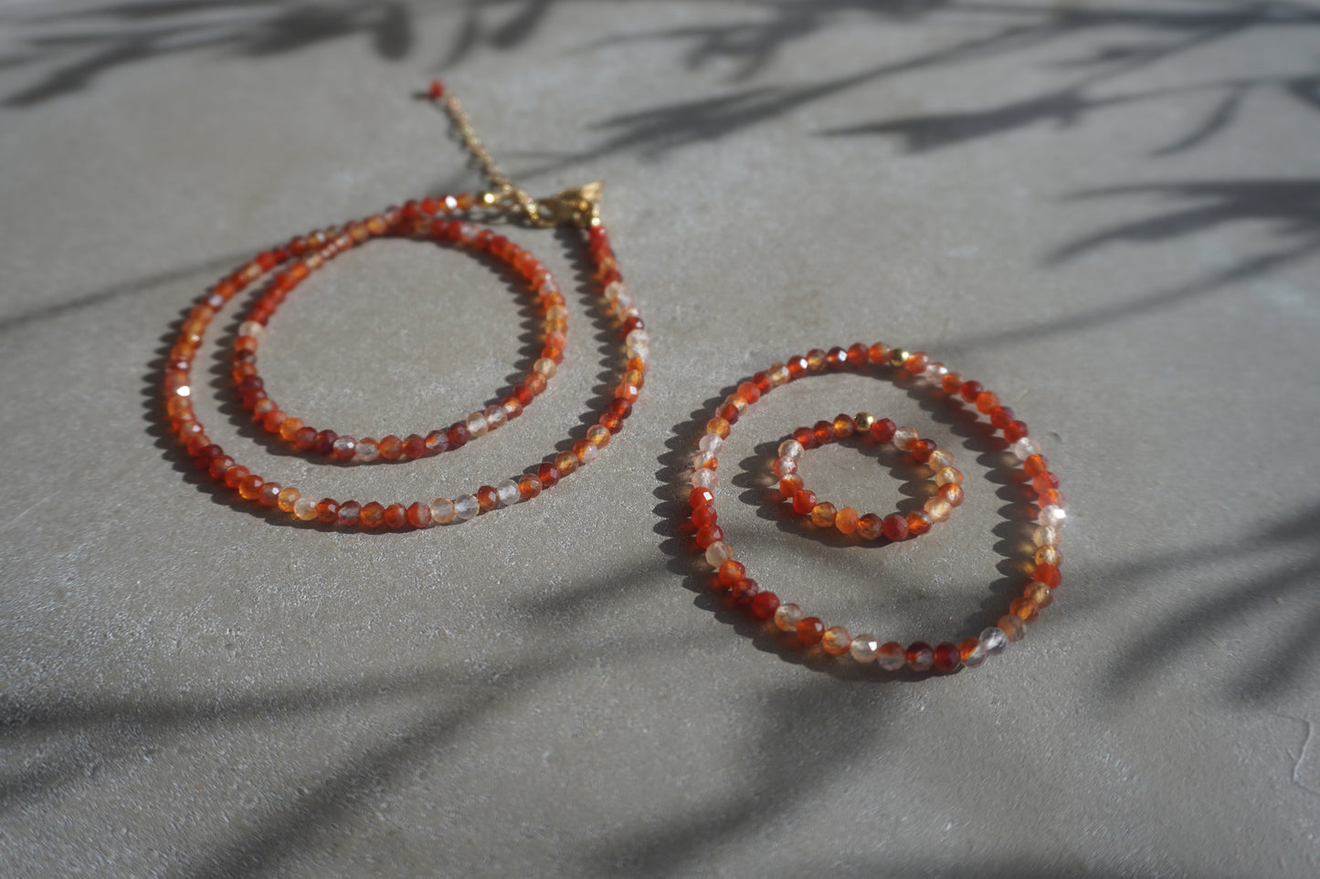 Karneol Armband facettiert Gold