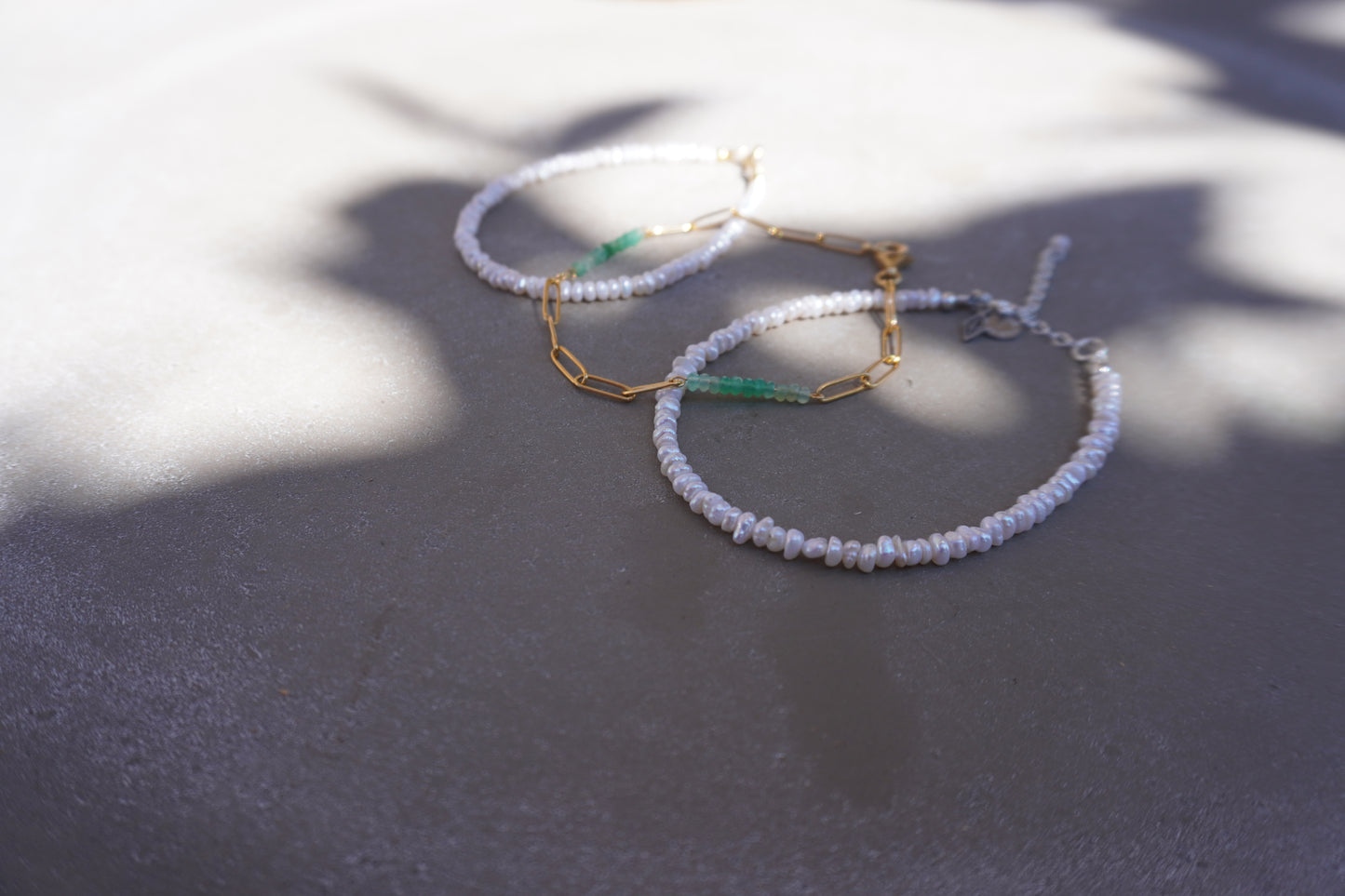 Fußkettchen Chrysopras facettiert Gold