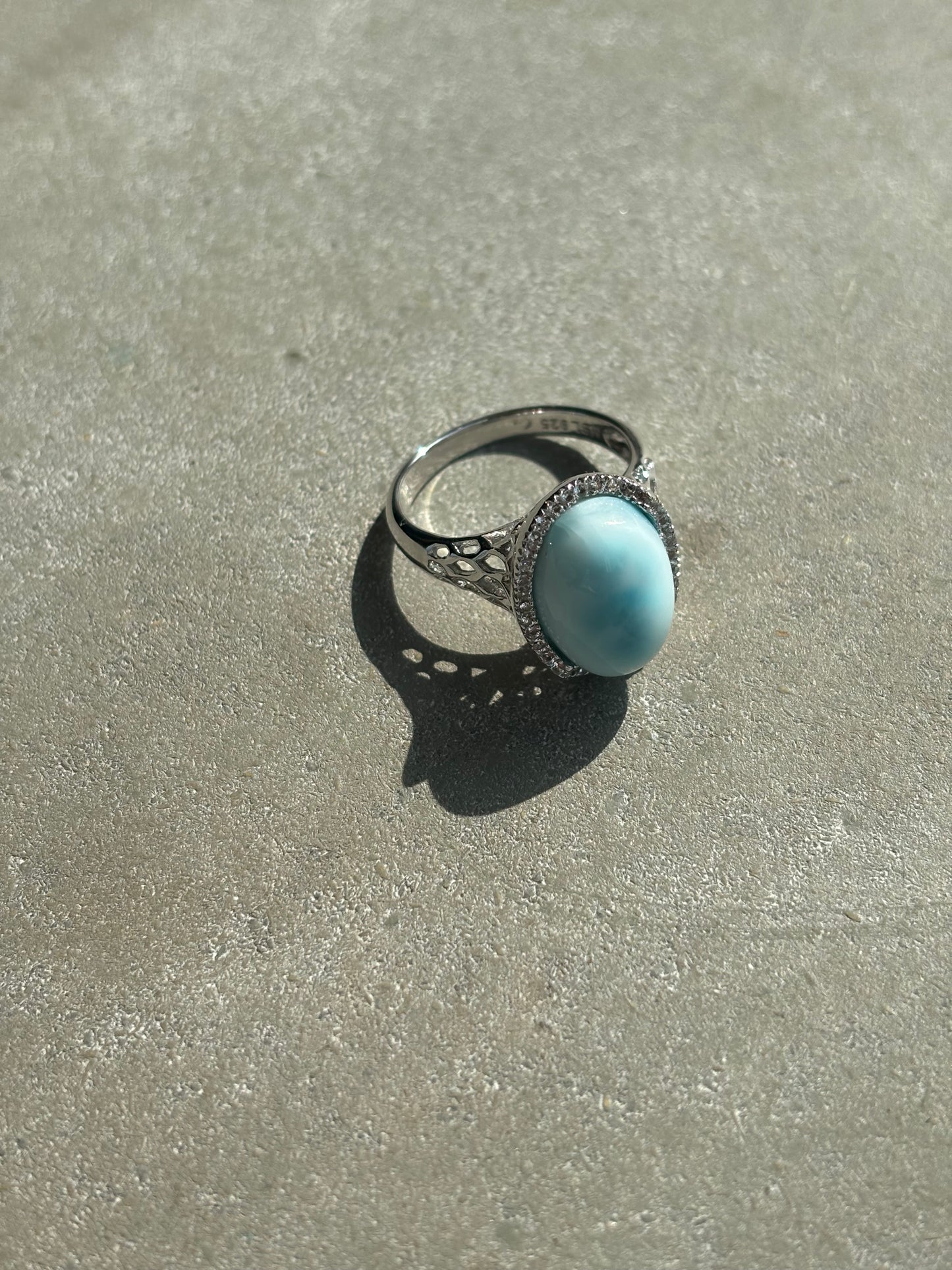 Ring Larimar Silber
