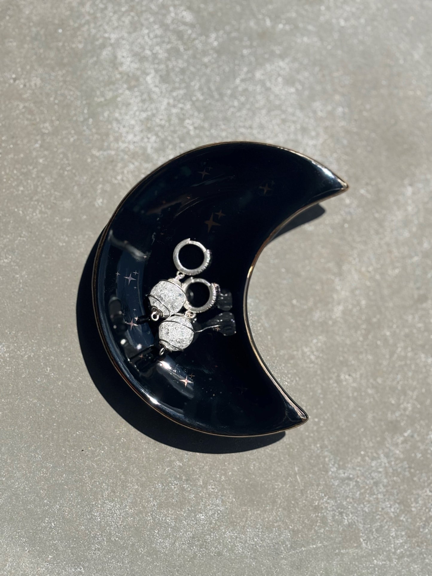 Ohrringe Cracked Bergkristall Silber