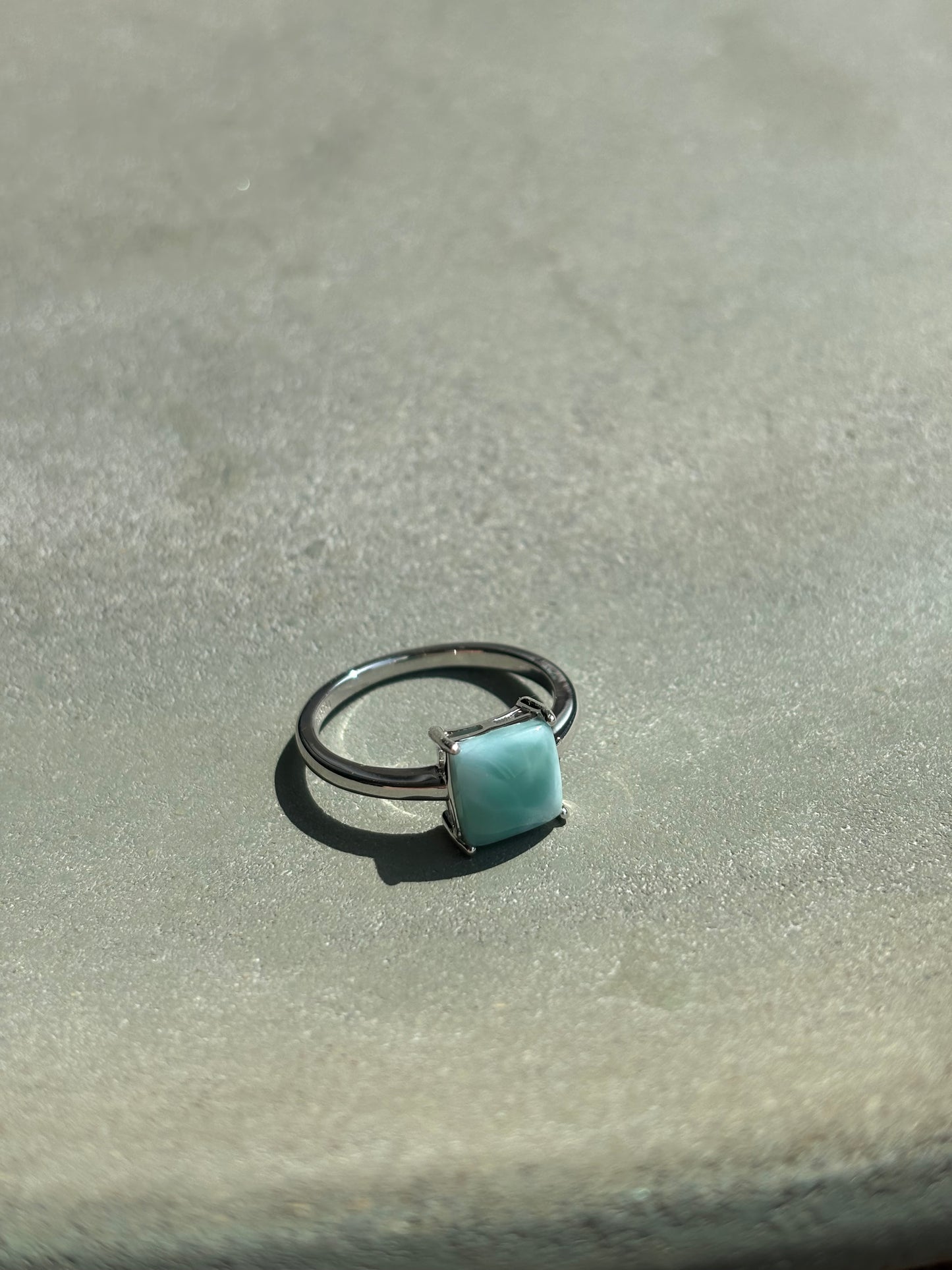 Ring "Karo" Larimar Silber