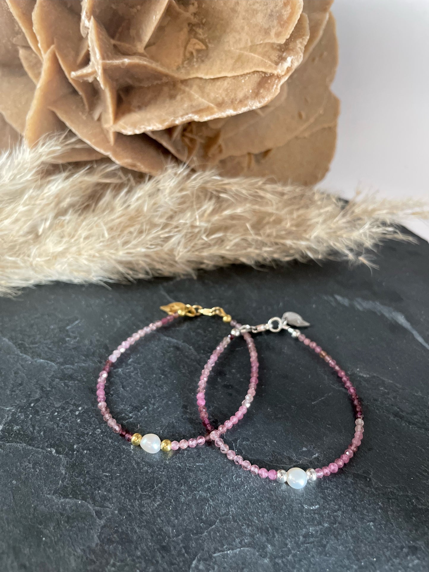 Turmalin Armkettchen rosa facettiert Silber