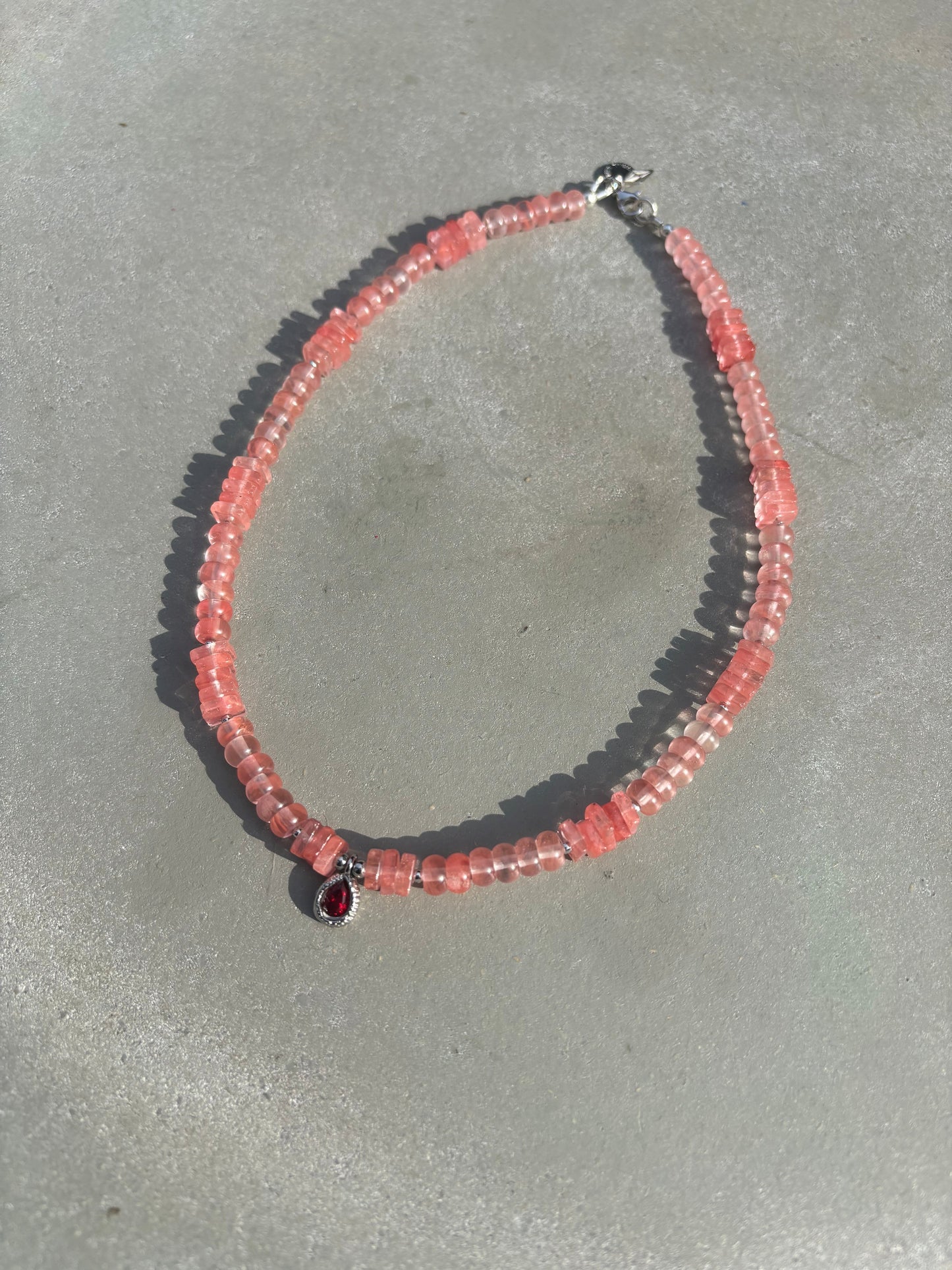 Cherryquarz Halskette Silber