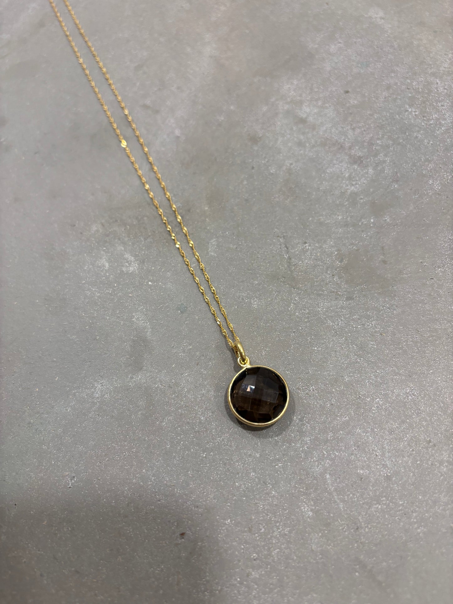 Rauchquarz Halskette Gold