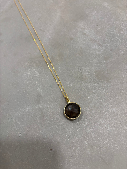Rauchquarz Halskette Gold