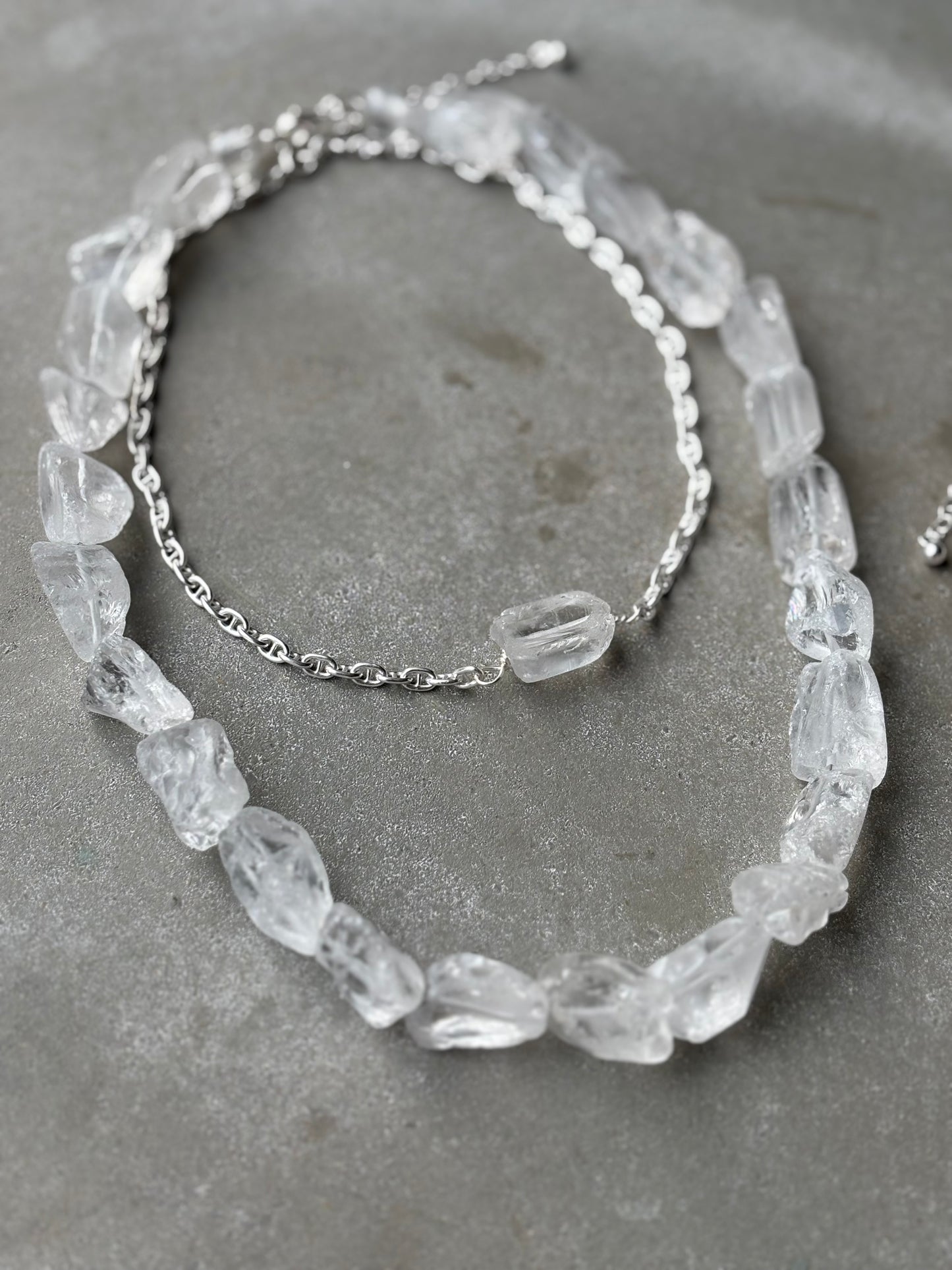 Halskette Bergkristall Rohstein