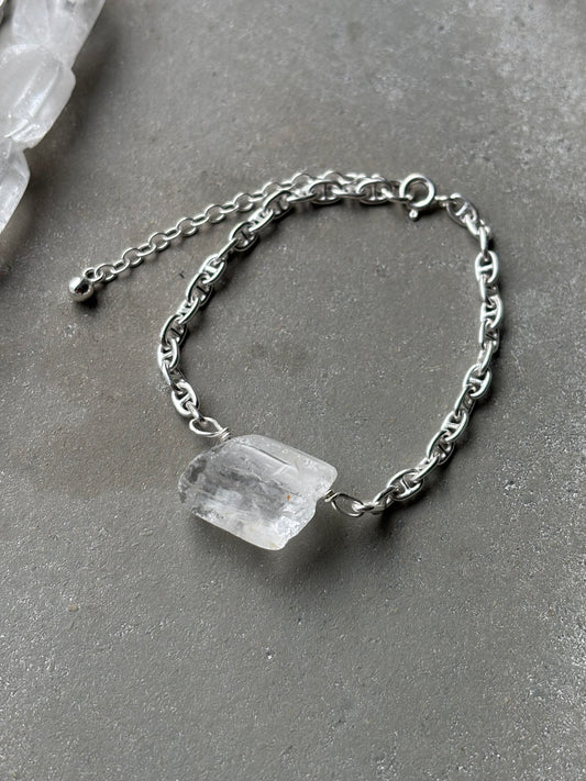 Armkettchen Bergkristall Rohstein
