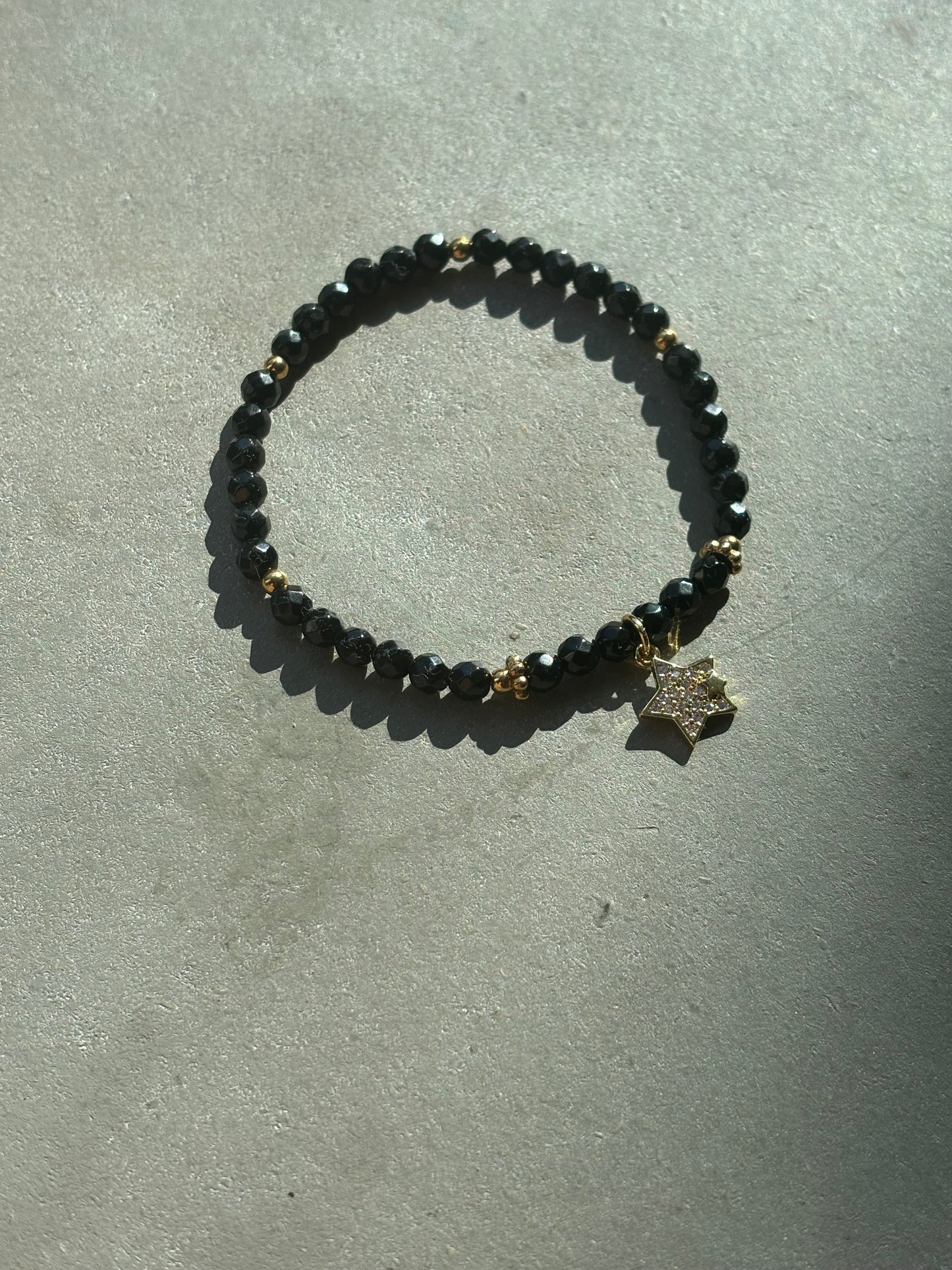 Turmalin Kugelarmband "Stern" Gold