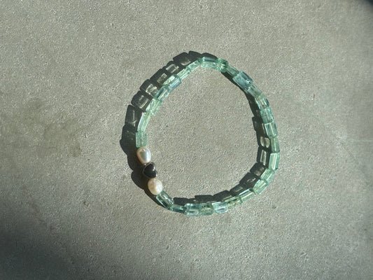 Apatit Armband "Herz" Silber