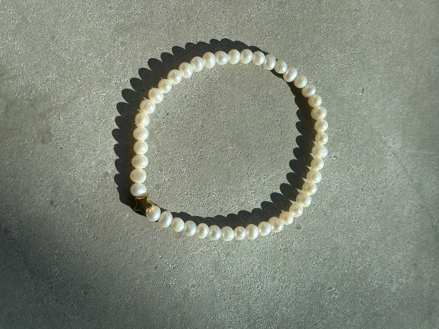 Süßwasserzuchtperlen Armband "Stern" Gold