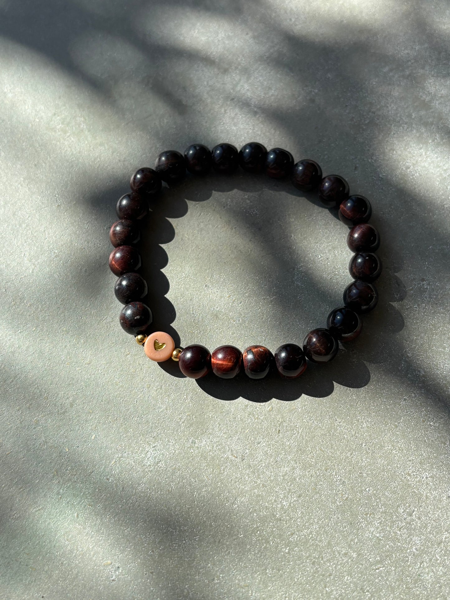 Katzenauge Kugelarmband "Herz" Gold