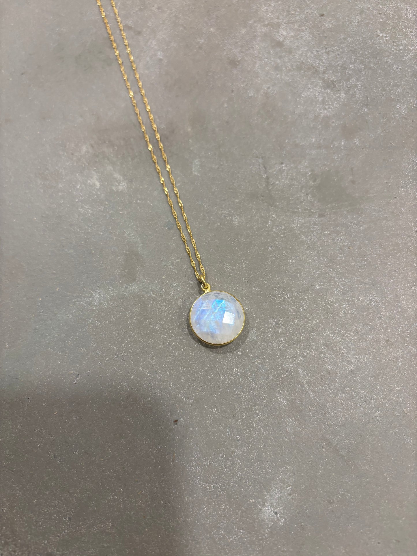 Labradorit weiß Halskette Gold