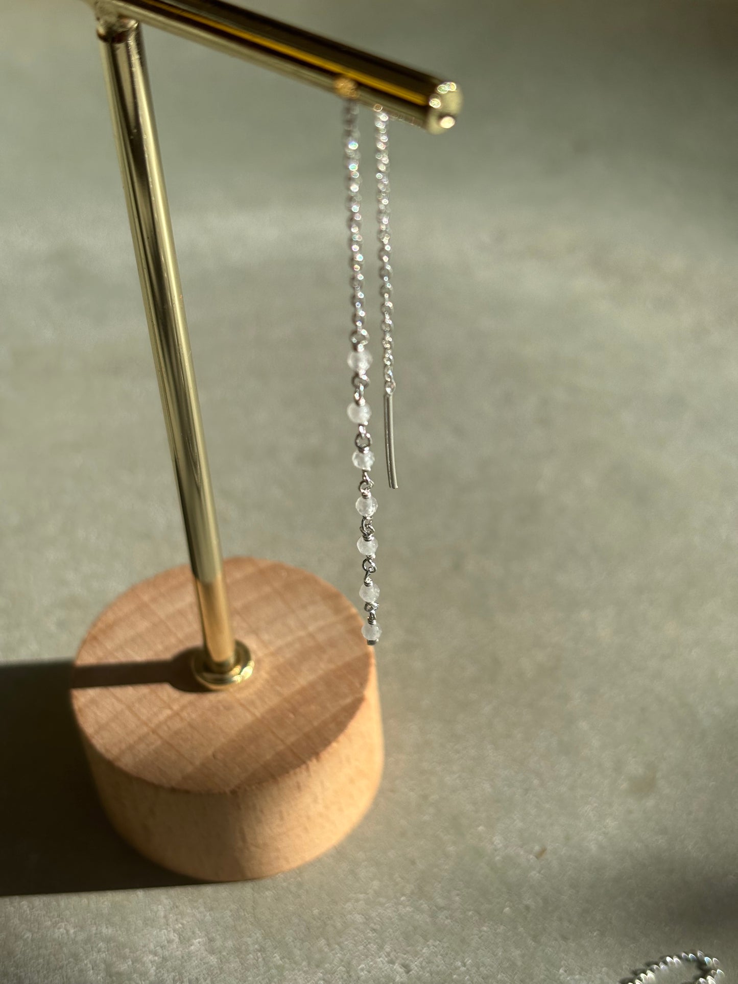 Labradorit weiß Ohrringe Silber