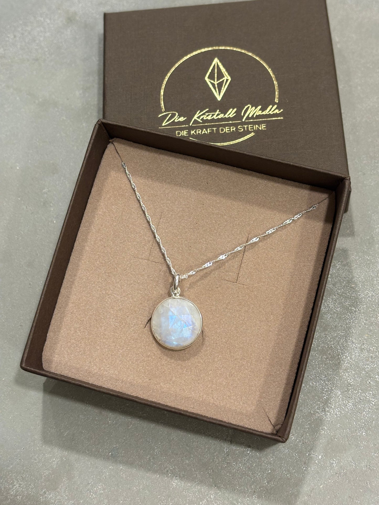 Labradorit weiß Halskette Silber