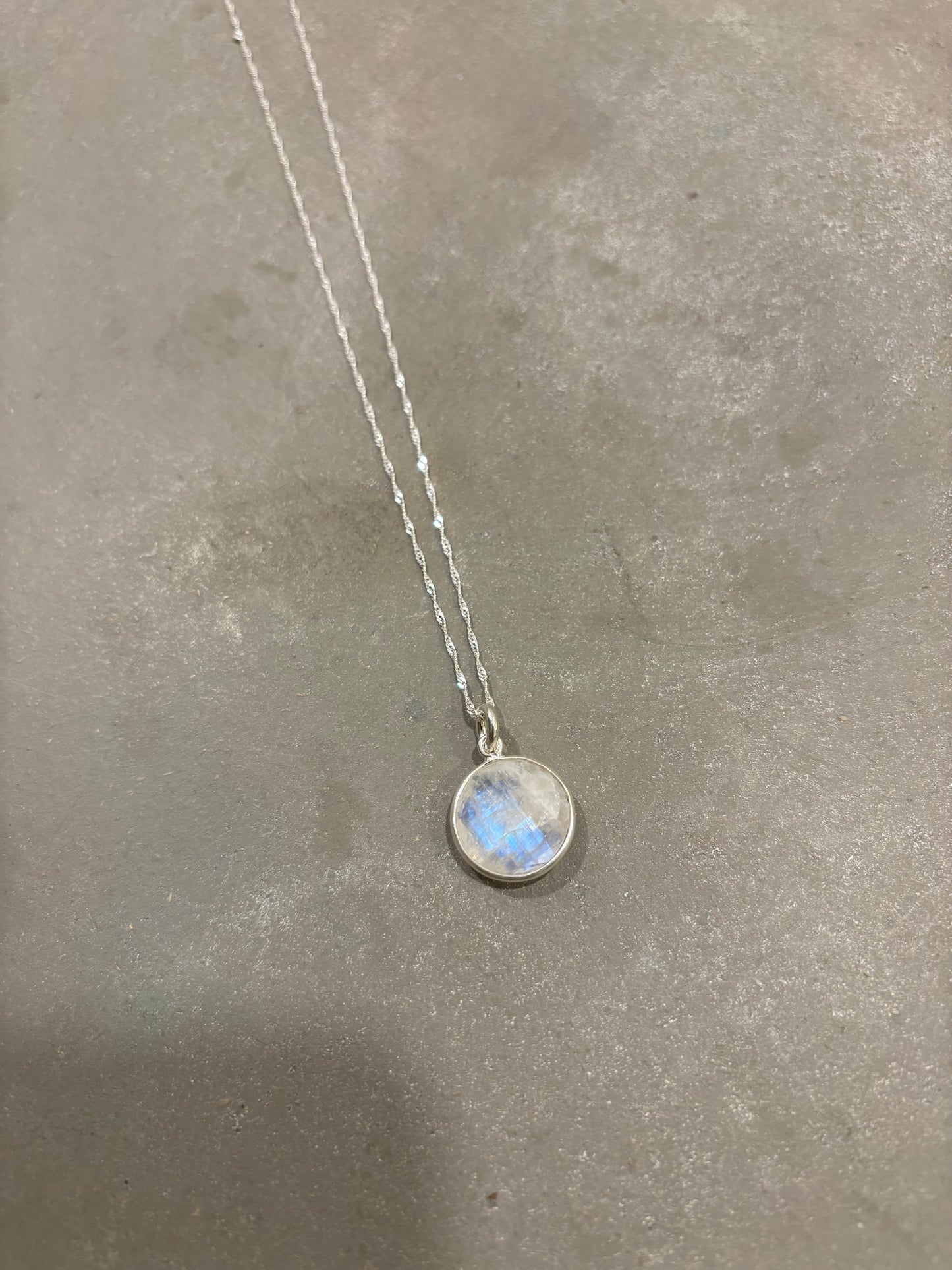 Labradorit weiß Halskette Silber