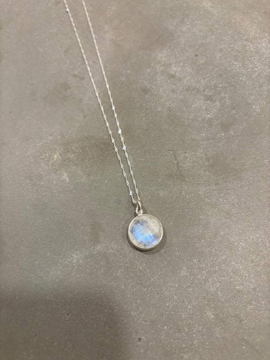 Labradorit weiß Halskette Silber