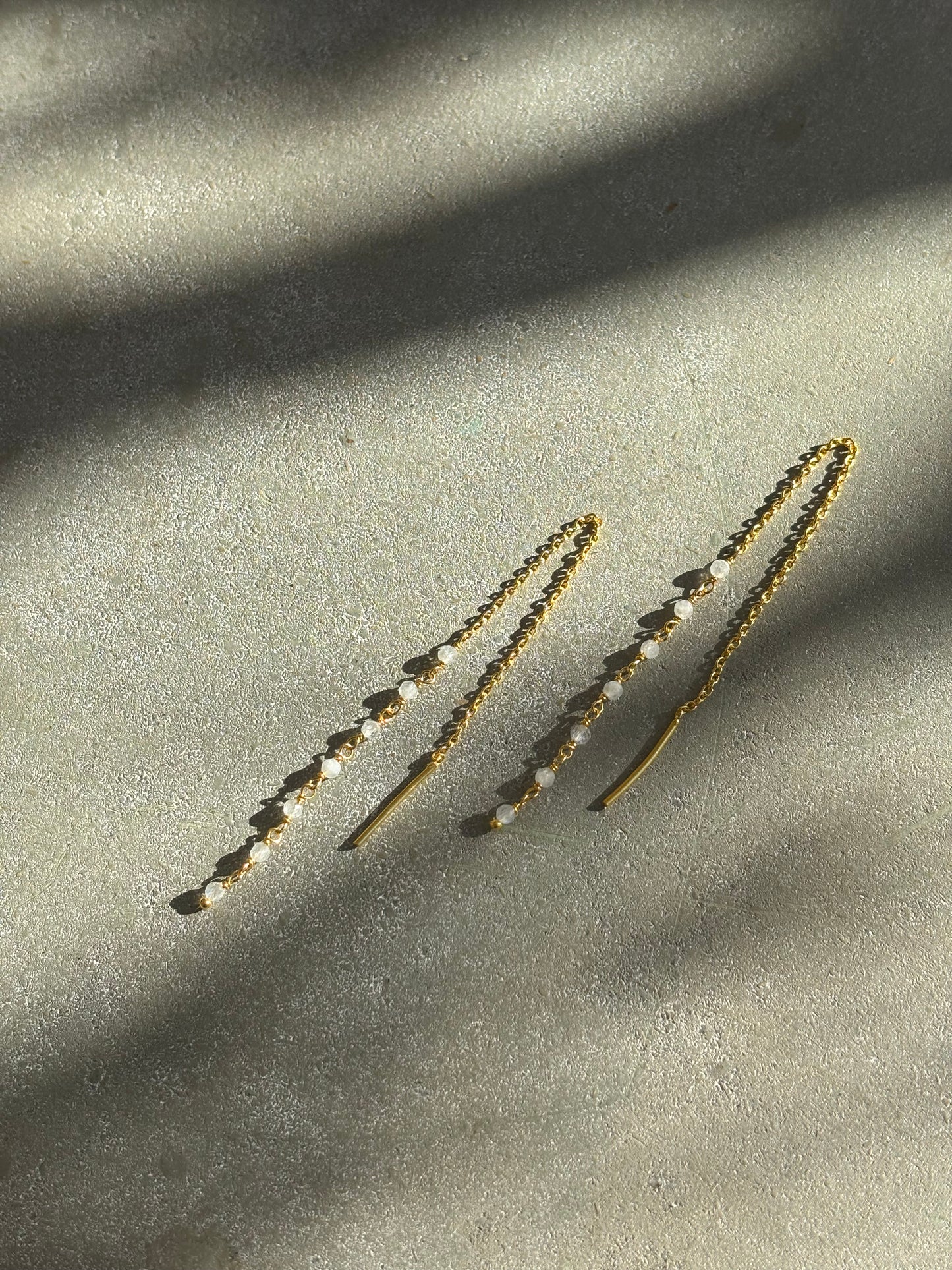 Labradorit weiß Ohrringe Gold