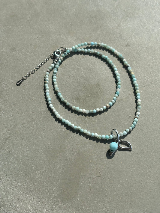 Halskette mit Anhänger Larimar Silber