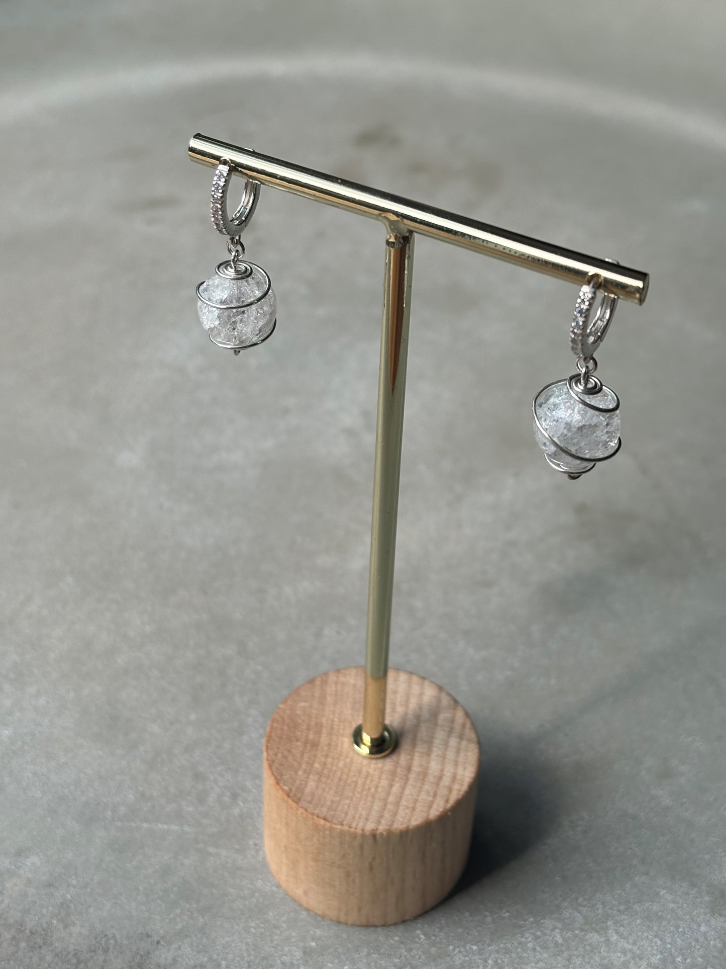 Ohrringe Cracked Bergkristall Silber