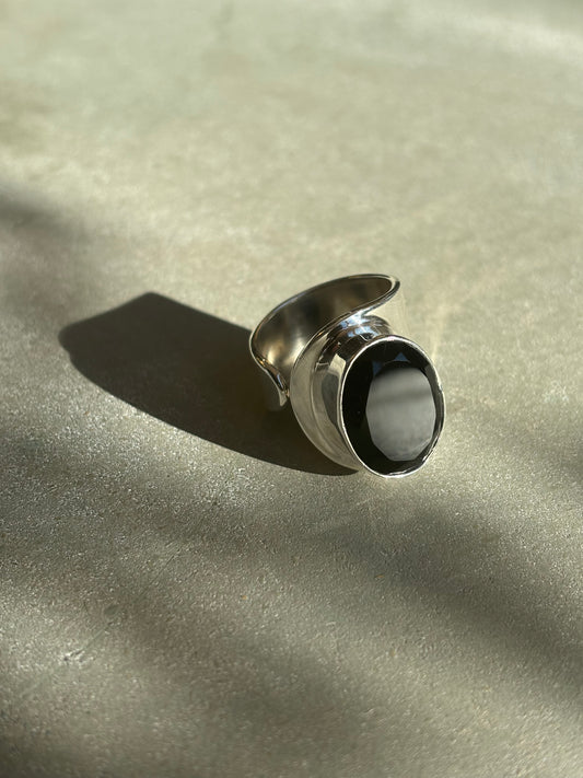 Onyx Ring Silber