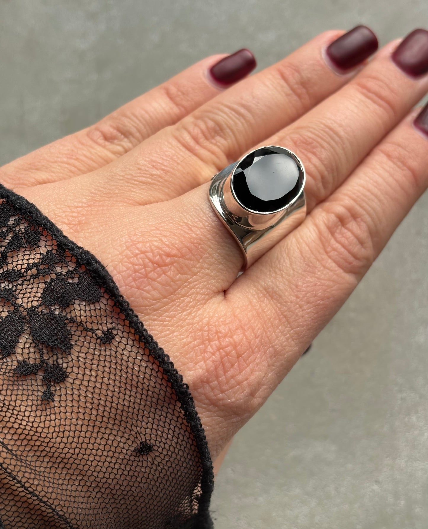 Onyx Ring Silber