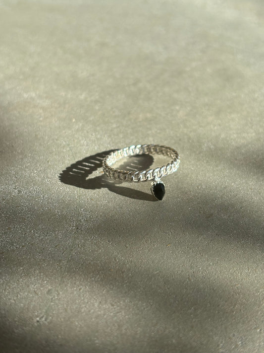 Onyx Ring Silber