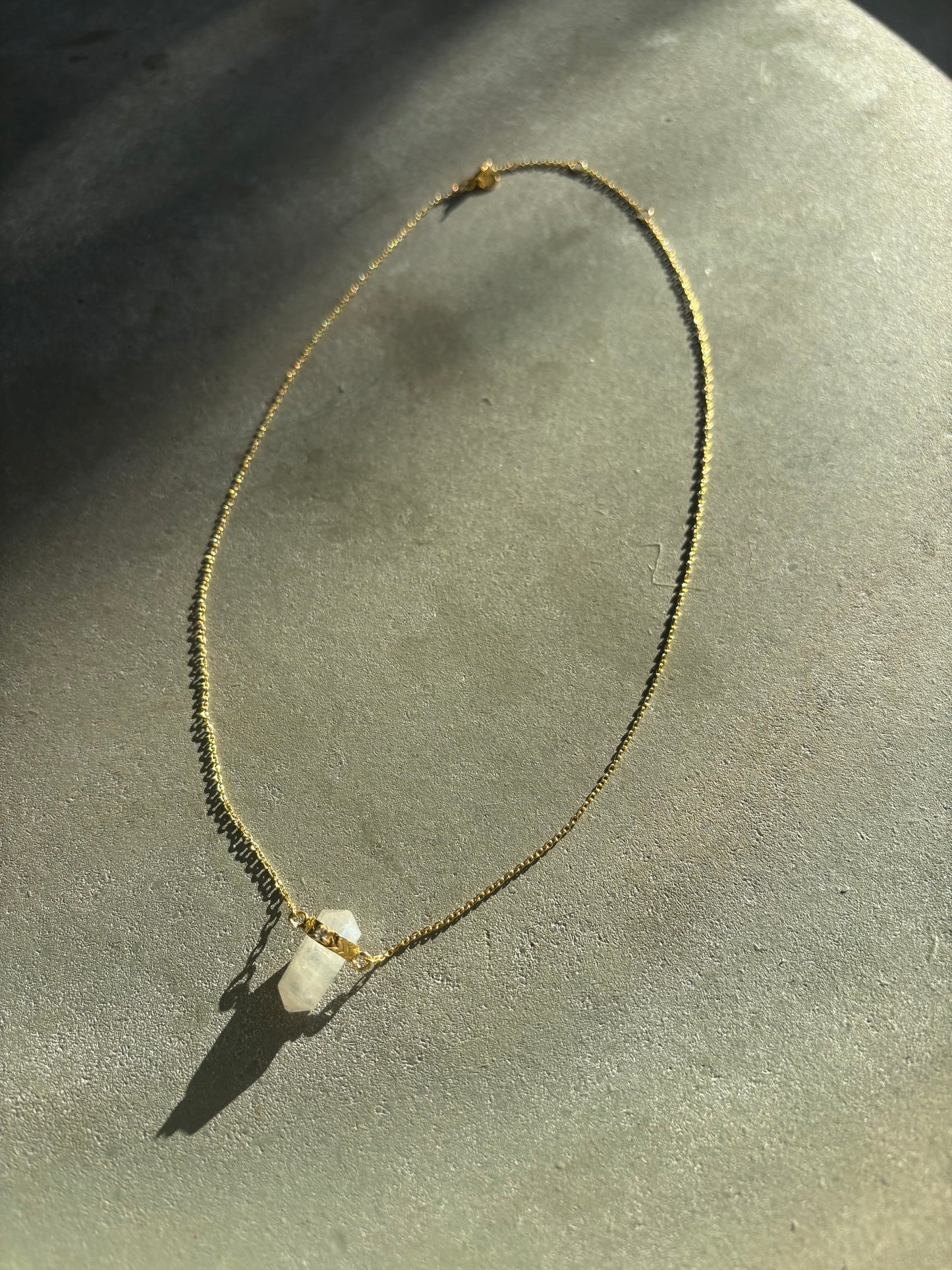 Labradorit weiß Halskette Gold