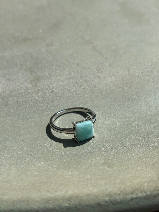 Ring "Karo" Larimar Silber